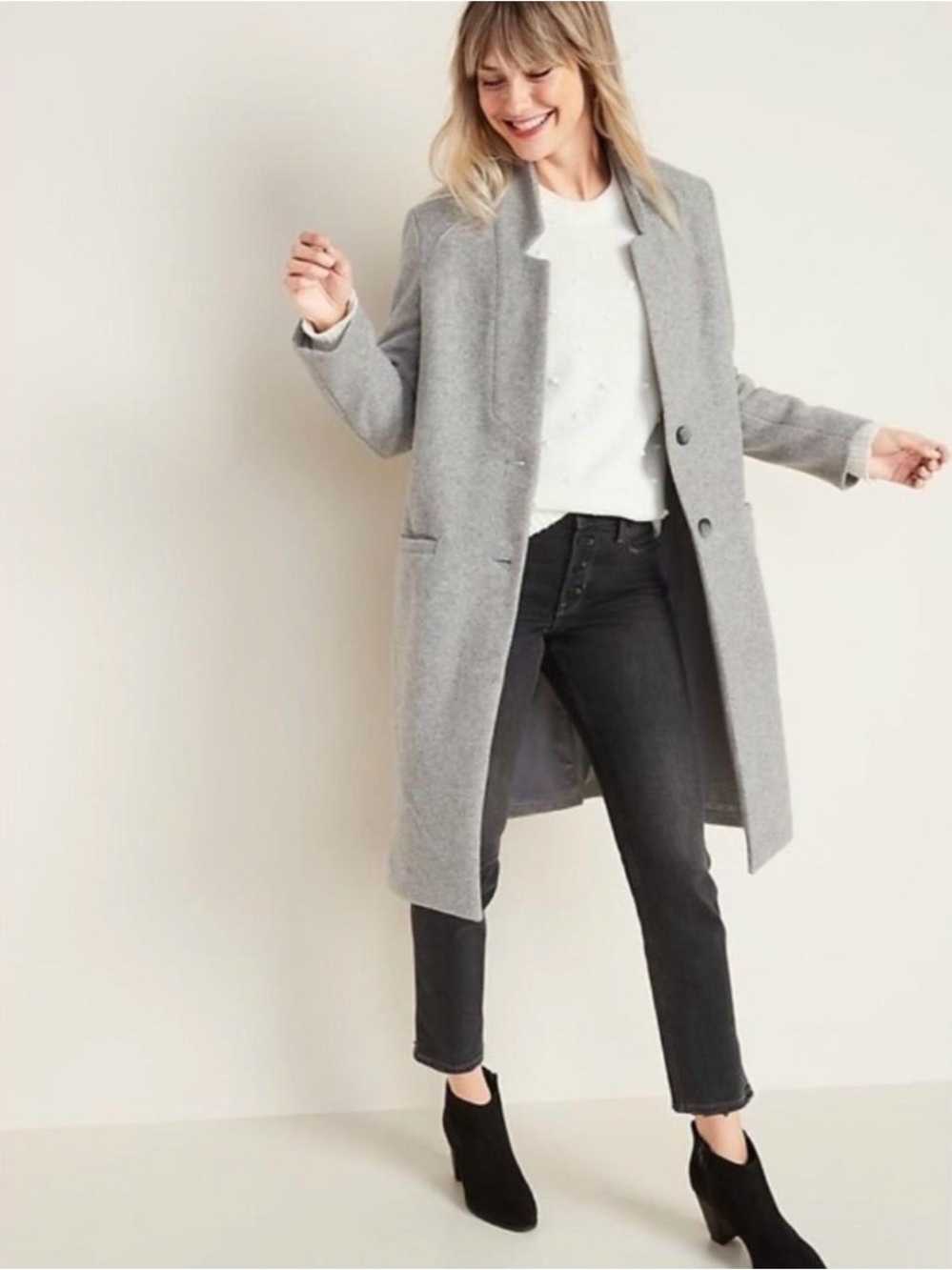 NWT long grey peacoat